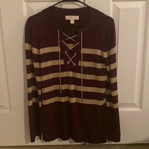 Burgundy and Gold Michael Kors Sweater Shirt. Never worn.